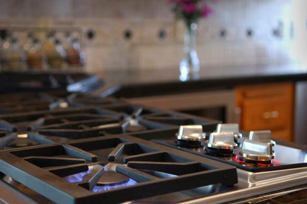 A gas cooktop